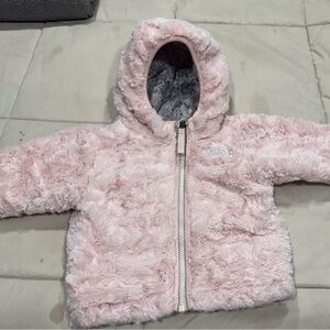 The North Face Plush Hooded Baby Jacket in Light Pink